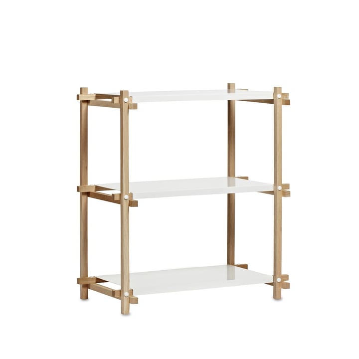 Woody Column hylly - Oak-white lacquered shelf, low - HAY