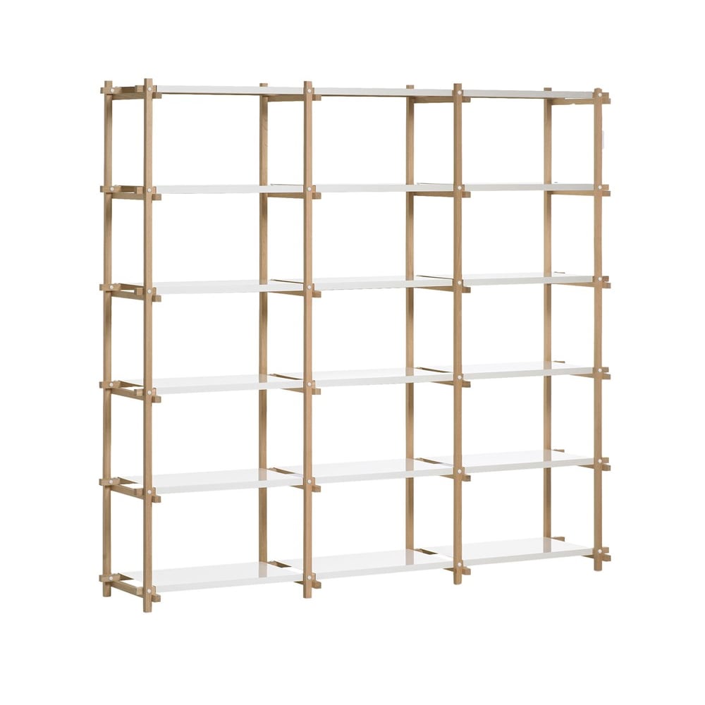 HAY Woody hylly Oak-white lacquered shelf high