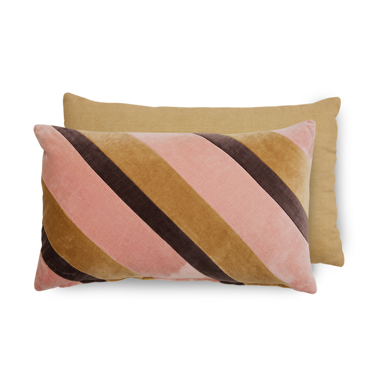 HKliving Striped velvet tyyny 30×50 cm Sunkissed