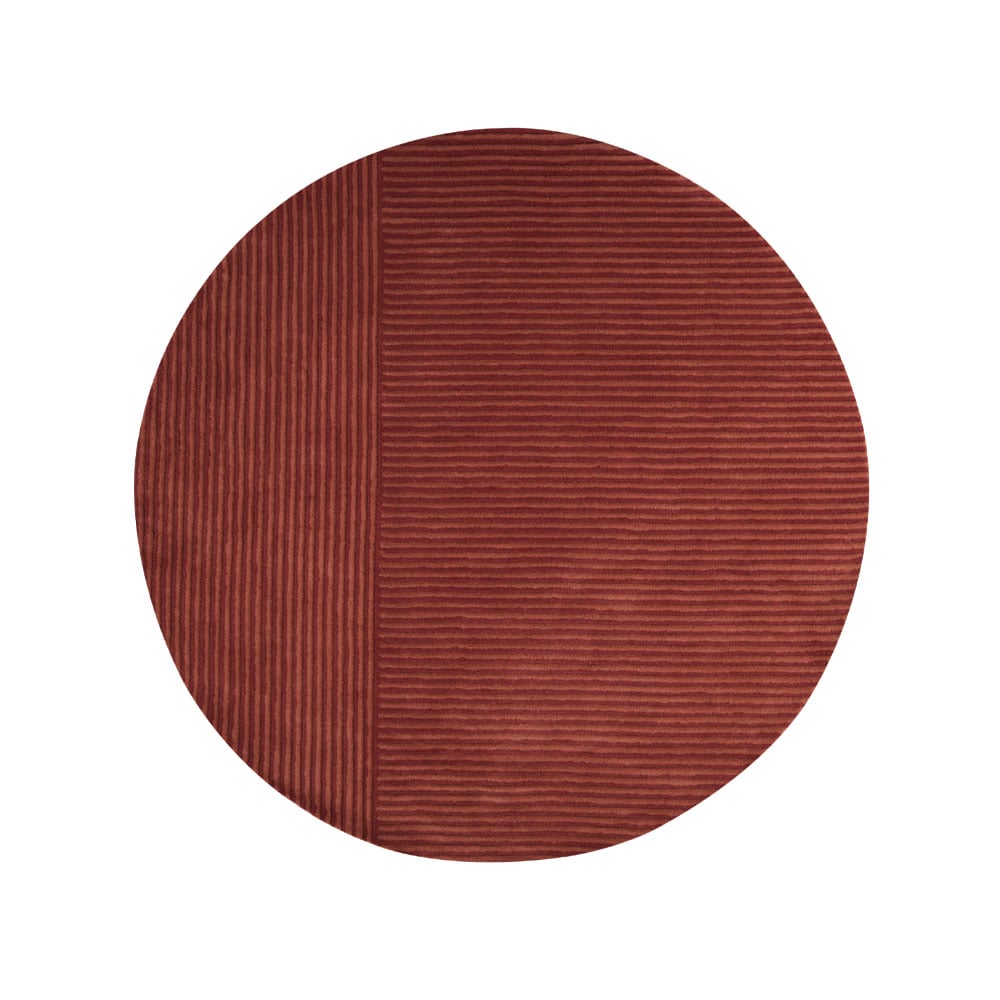 Kateha Dunes Straight -matto pyöreä Dusty red 220 cm