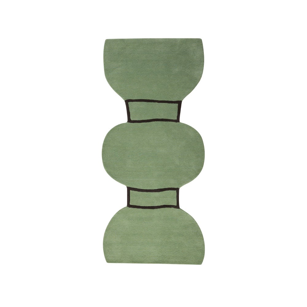 Kateha Silhouette figure -matto Dusty green 110 x 240 cm