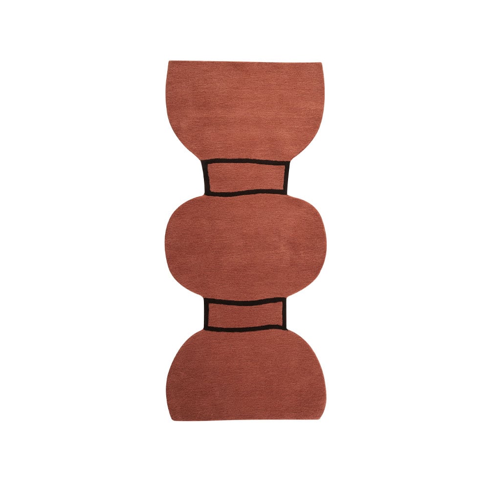 Kateha Silhouette figure -matto Dusty red 110 x 240 cm