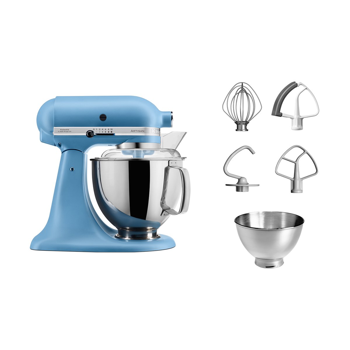 KitchenAid Artisan 5KSM175 keittiökone lisävarusteilla 4,8 L Blue velvet