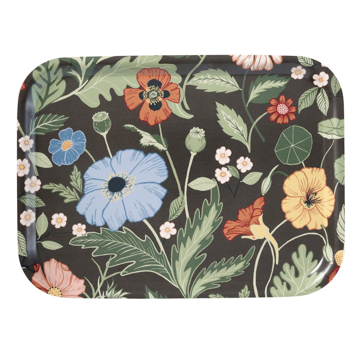 Klippan Yllefabrik Bloom tarjotin 20×27 cm Asfaltti