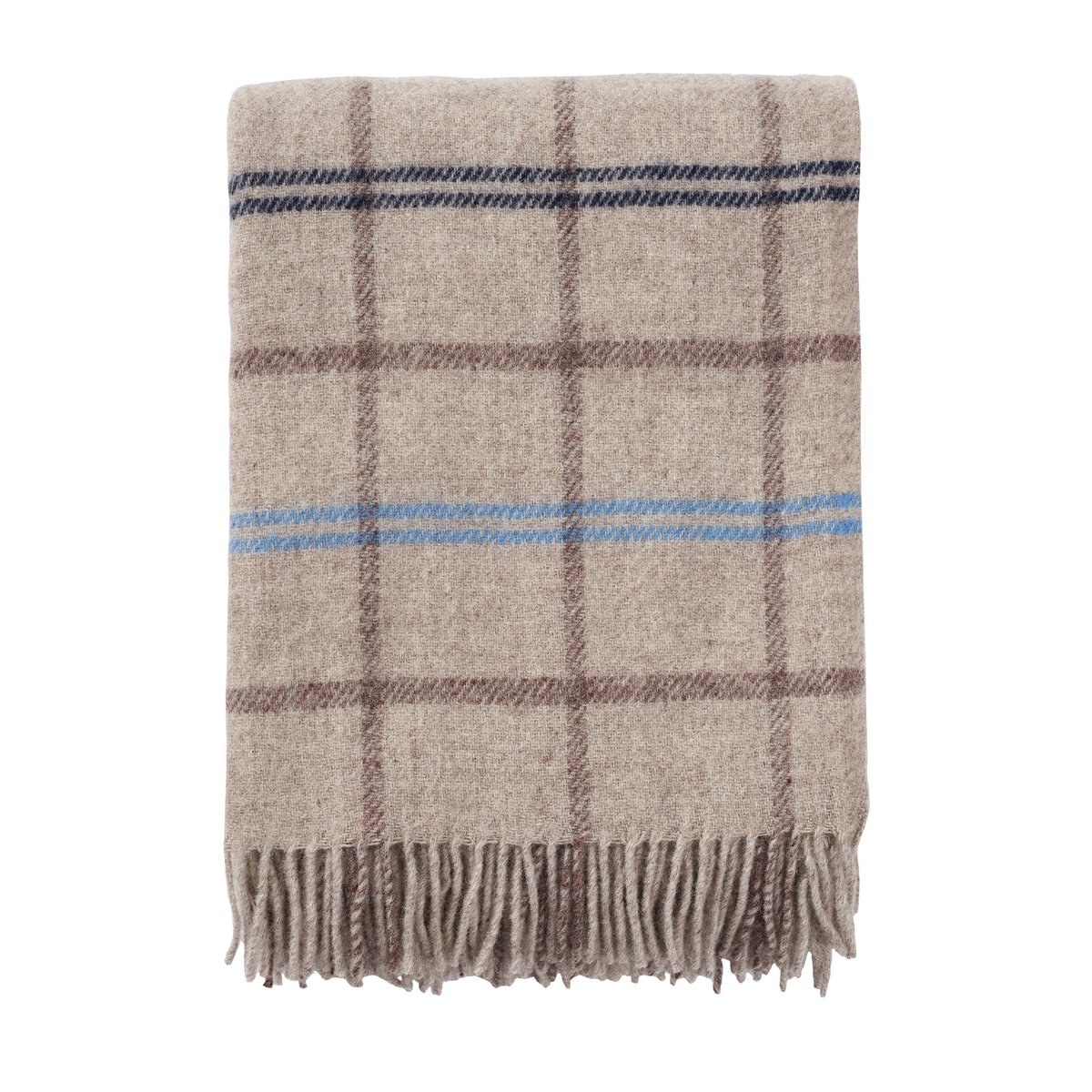 Klippan Yllefabrik Tartan villahuopa 130 x 200 cm Beige