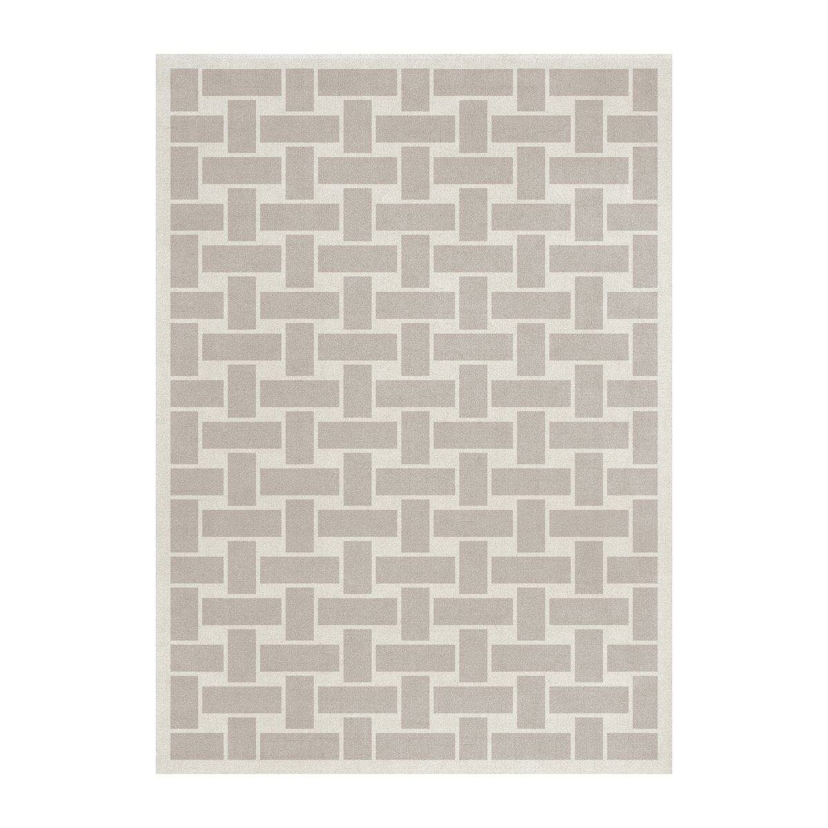 Layered 60S Geo Basket Weave -villamatto Oatmeal 180 x 270 cm