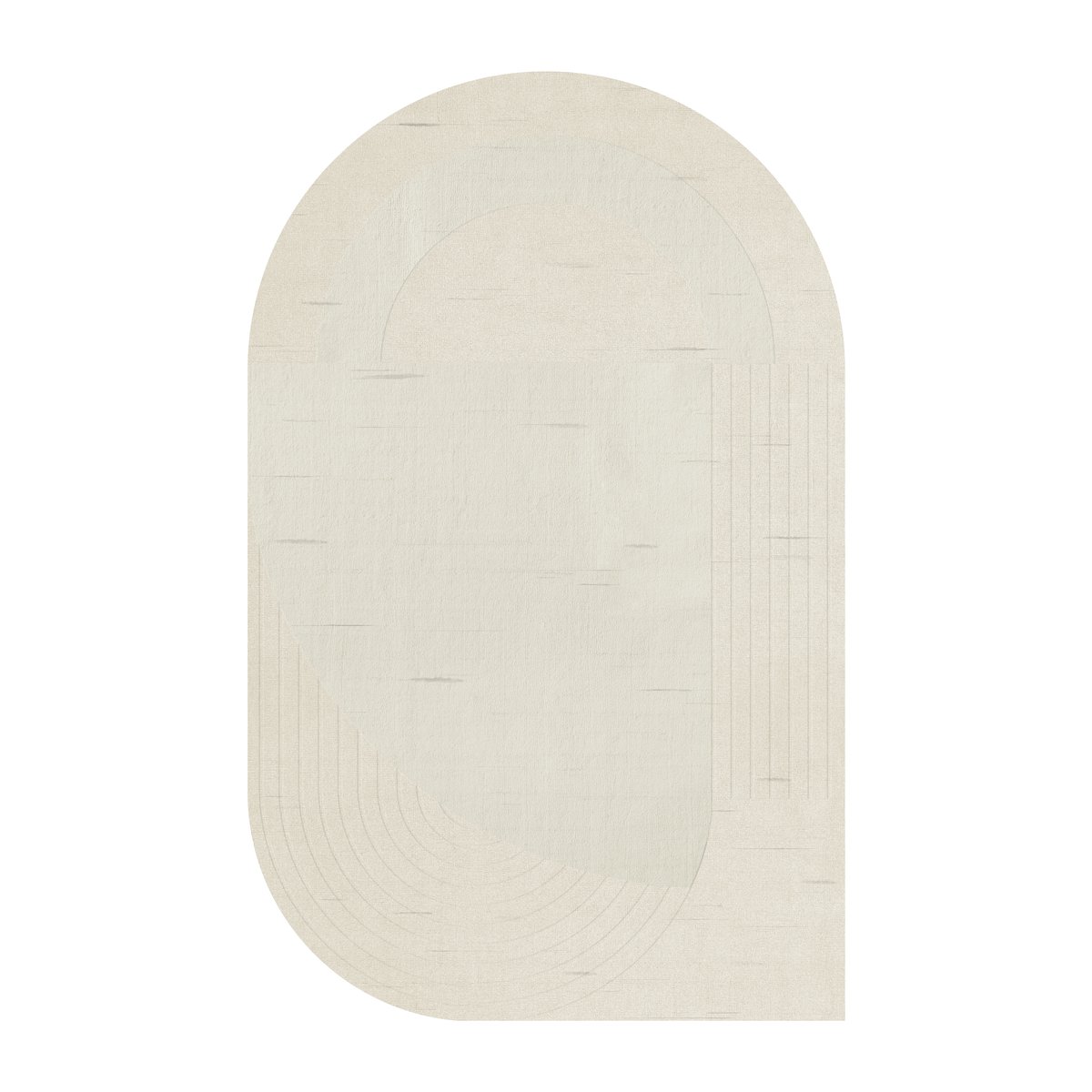 Layered Circular villamatto 180 x 270 cm Bone white