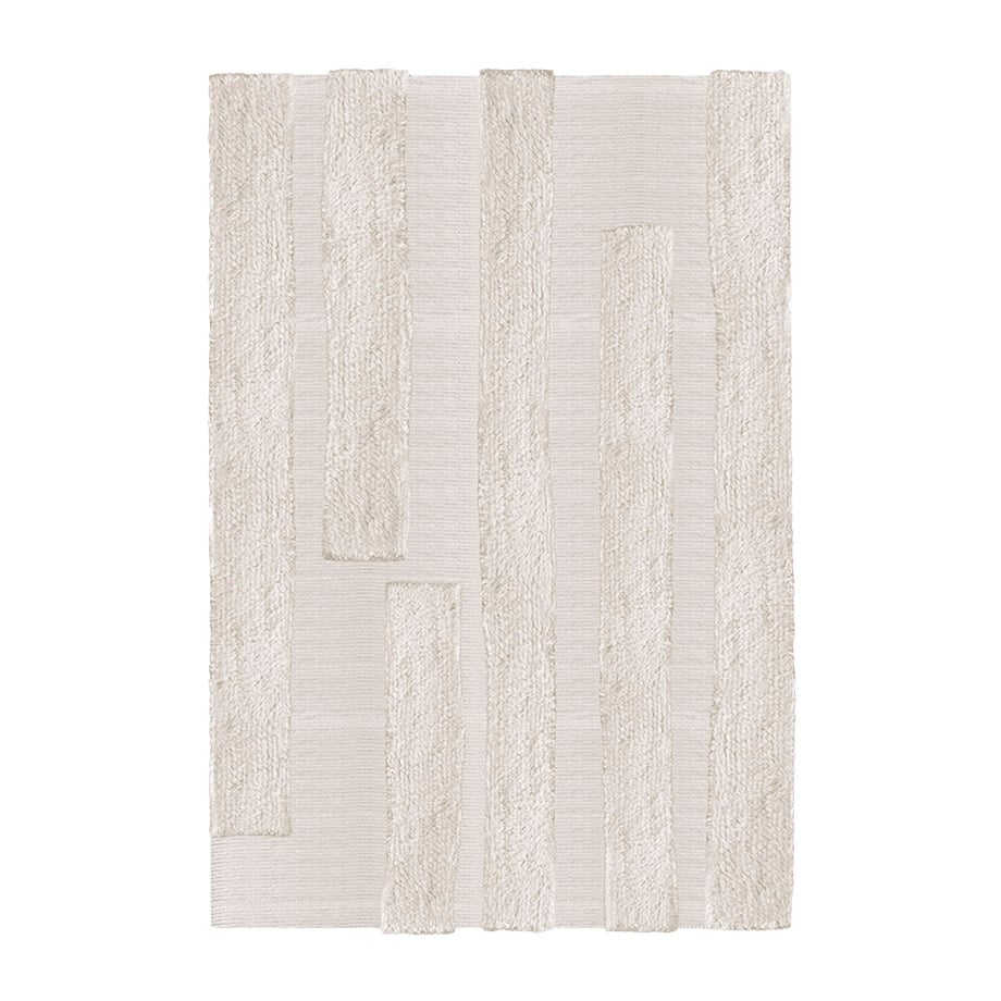 Layered Punja Bricks -villamatto Bone White 160 x 230 cm