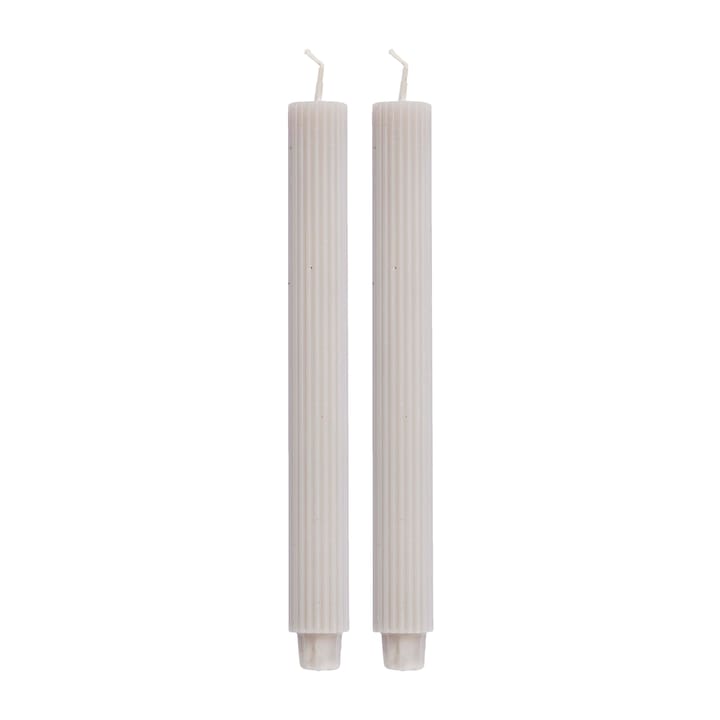 Ribbat kynttilä 25 cm 2-pakkaus - linen - Lene Bjerre