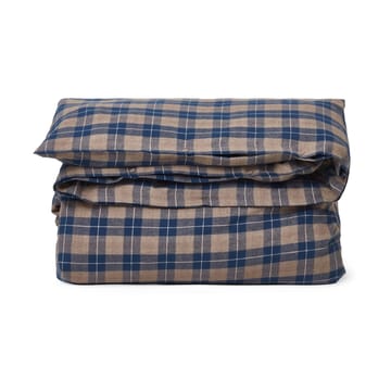 Checked Flannel pussilakanasetti 220x220 cm - Denim blue-beige - Lexington