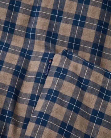 Checked Flannel pussilakanasetti 220x220 cm - Denim blue-beige - Lexington