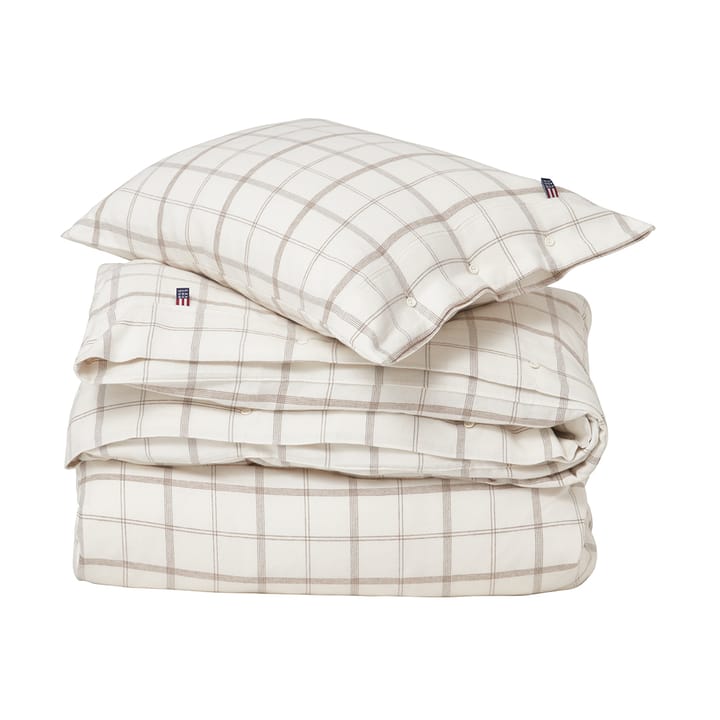 Checked Flannel pussilakanasetti 220x220 cm - White-brown - Lexington