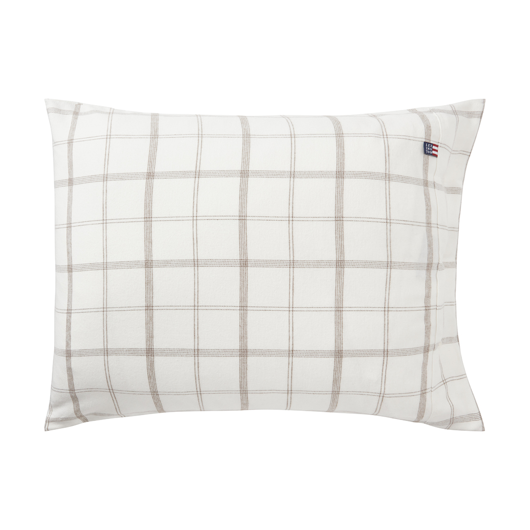 Lexington Checked Flannel -tyynyliina 50 x 60 cm White-brown