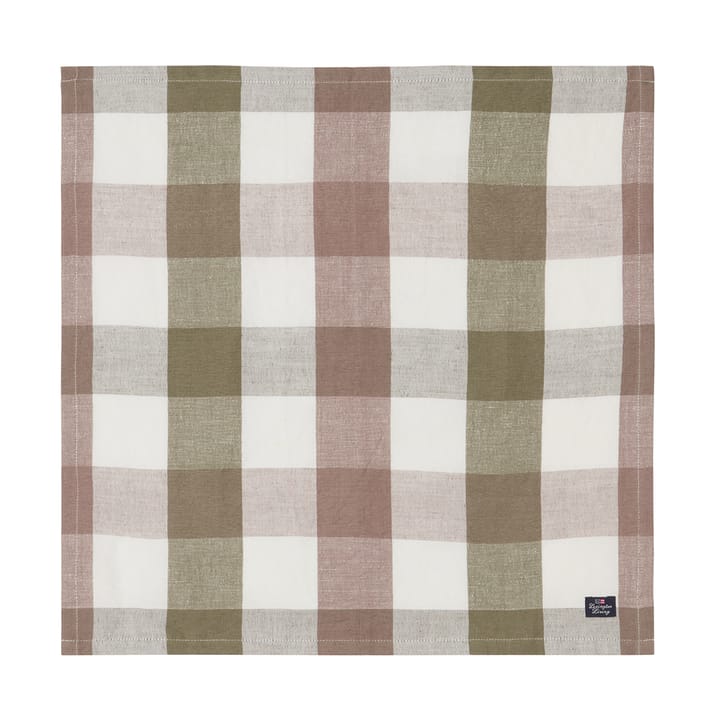 Checked Linen/Cotton kangasservetti 50x50 cm - Olive - Lexington