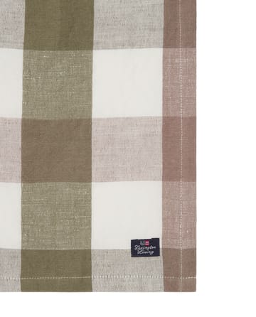 Checked Linen/Cotton kangasservetti 50x50 cm - Olive - Lexington