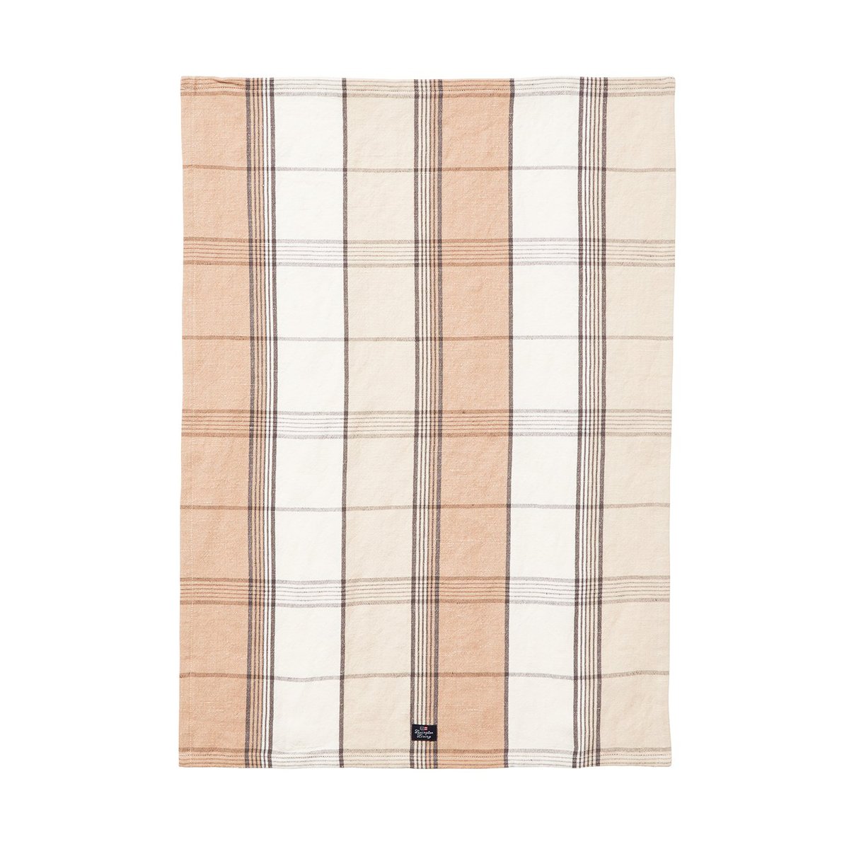 Lexington Checked Linen/Cotton keittiöpyyhe 50×70 cm Beige-white