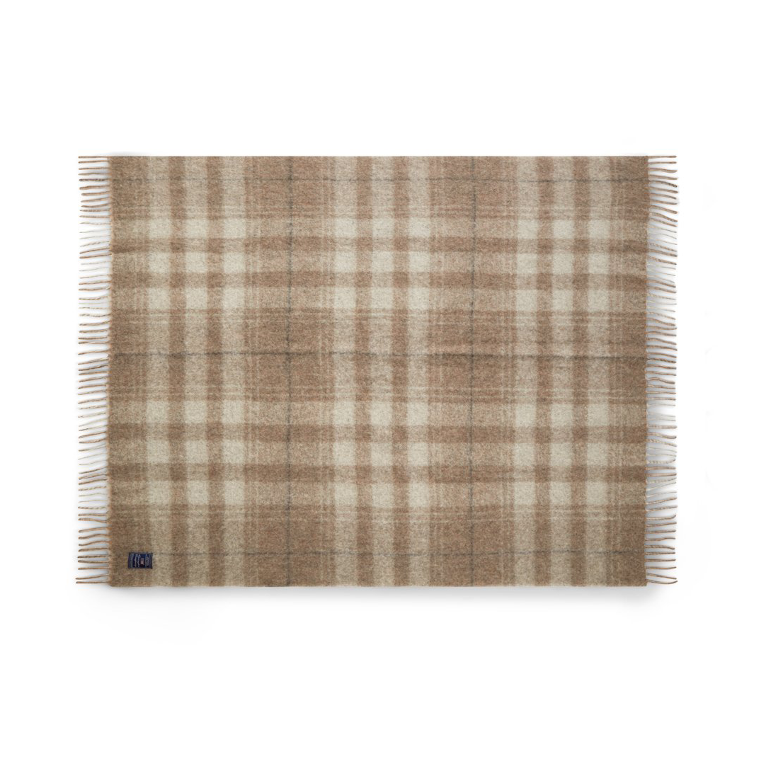 Lexington Checked Mohair Mix -viltti 130 x 170 cm Beige-white-gray