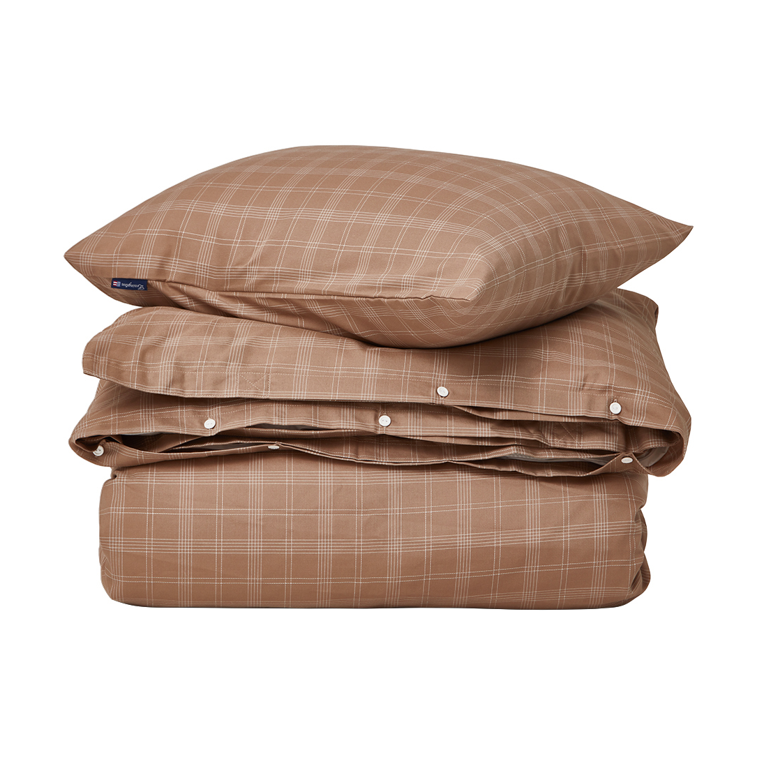 Lexington Checked Pin Point Oxford pussilakanasetti 150×210 cm Brown