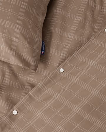 Checked Pin Point Oxford pussilakanasetti 150x210 cm - Brown - Lexington