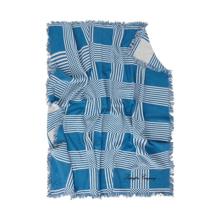 Checked Recycled Cotton piknikhuopa 150x150 cm, Blue Lexington