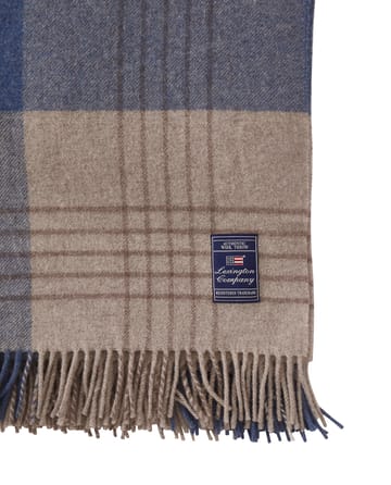 Checked Recycled Wool huopa 130x170 cm - Denim blue-beige - Lexington