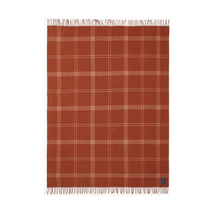 Checked Recycled Wool huopa 130x170 cm, Rust-white Lexington