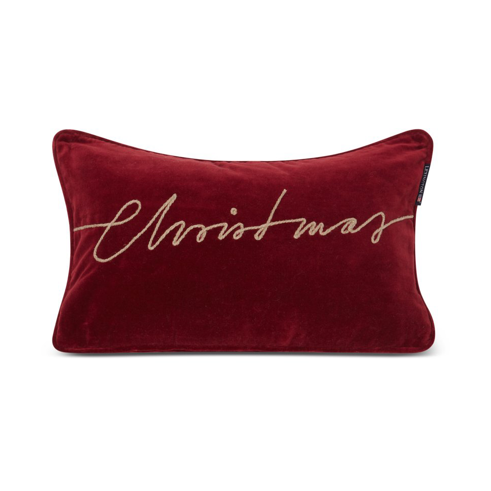 Lexington Christmas Organic Cotton Velvet -tyyny 30 x 50 cm Red