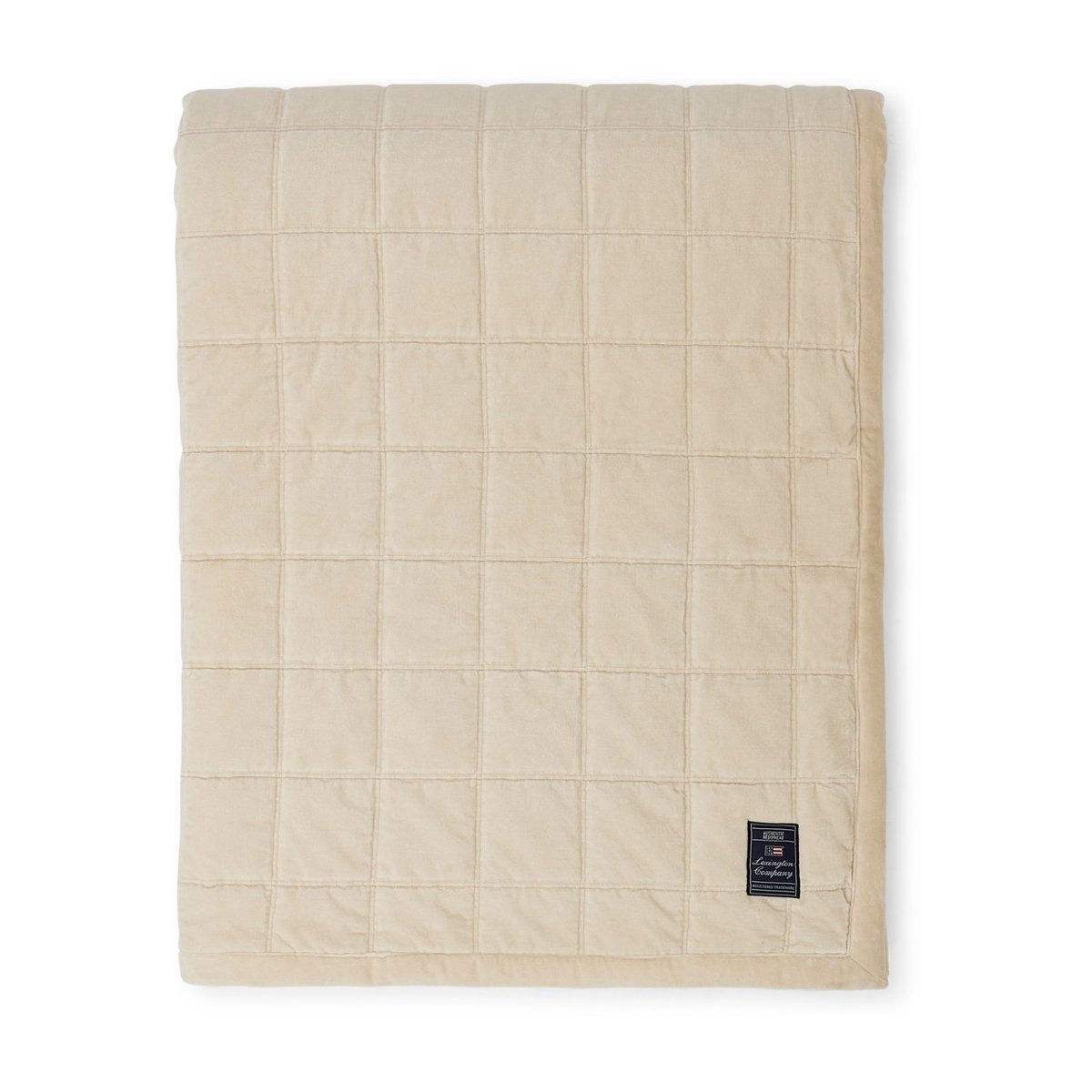 Lexington Cotton Velvet quilted -päiväpeitto 240 x 260 cm Light beige