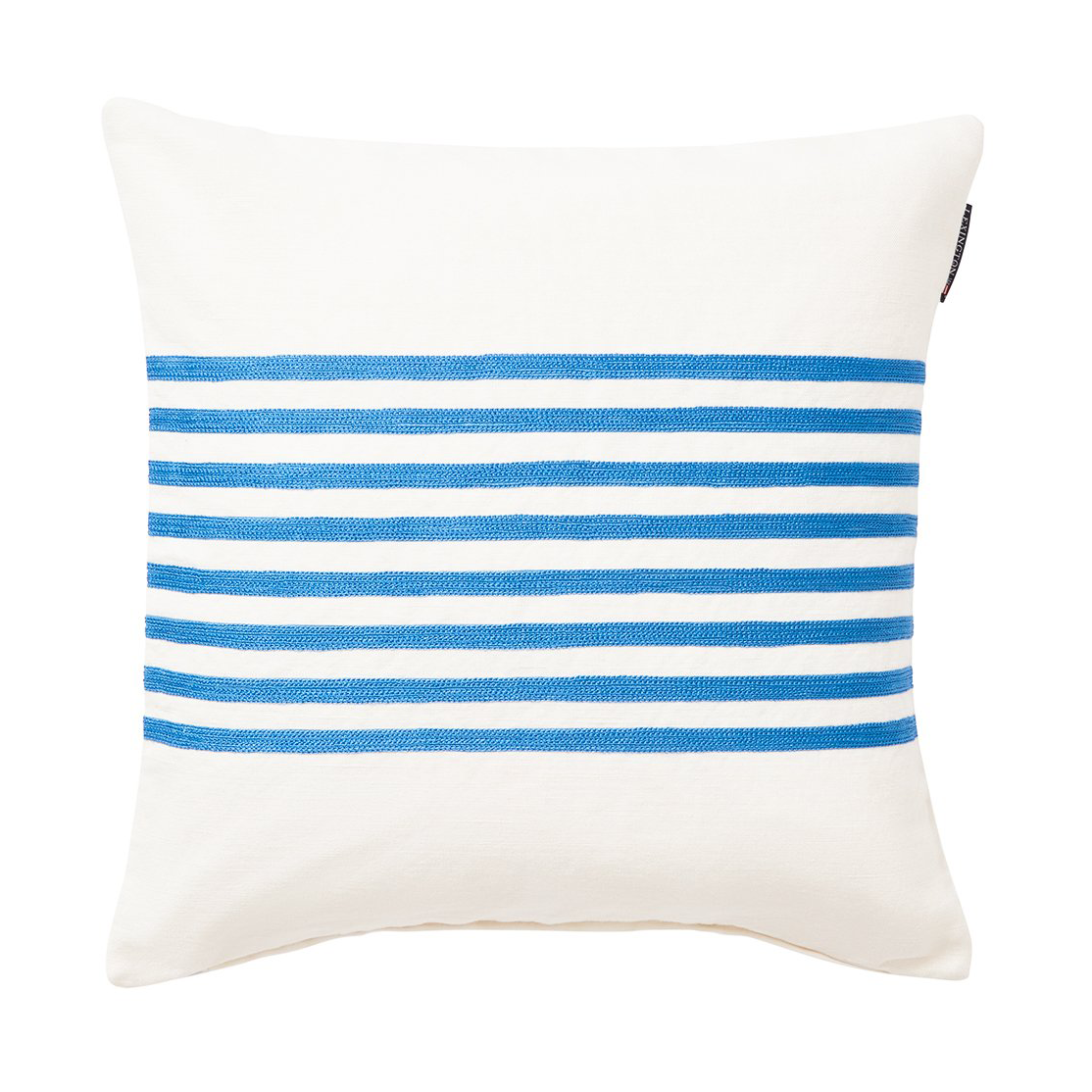 Lexington Emboidery Striped Linen/Cotton tyynynpäällinen 50×50 cm Off White-blue