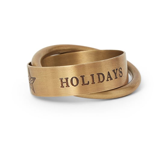 Lexington Happy Holidays Brass -lautasliinarengas Ø 4 cm Gold