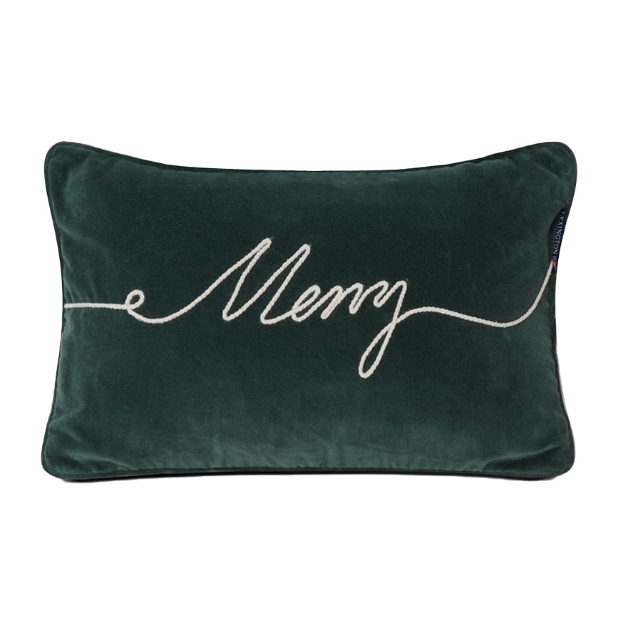 Lexington Merry Cotton Velvet -tyyny 30 x 50 cm Green