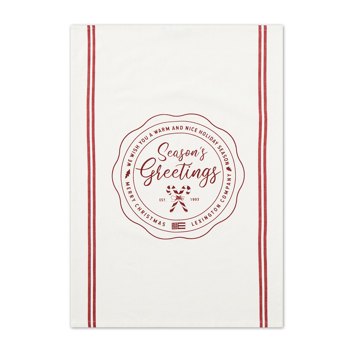 Lexington Seasons Greetings Printed -keittiöpyyhe 50 x 70 cm White-red