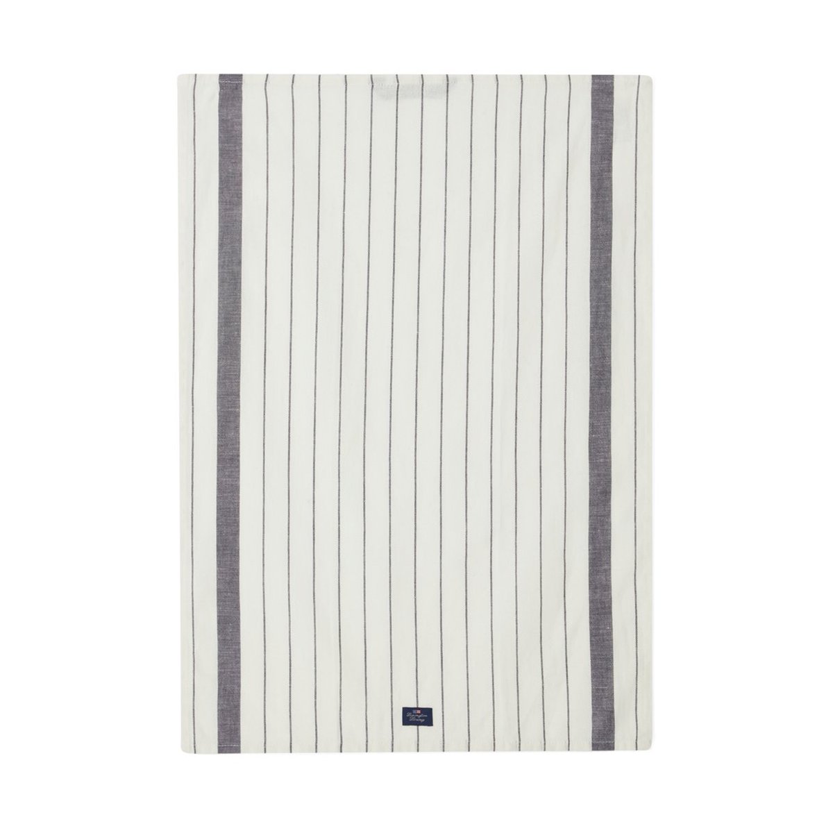 Lexington Striped Cotton Linen -keittiöpyyhe 50 x 70 cm White