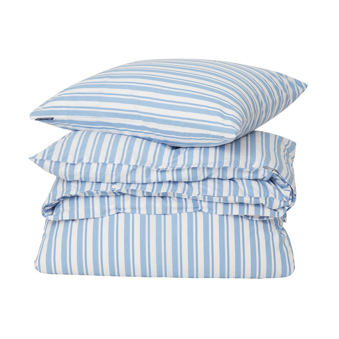 Lexington Striped Cotton Poplin -pussilakanasetti White-Blue 2 tyynyliinaa