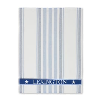 Striped Cotton Terry -keittiöpyyhe 50x70 cm - White-blue - Lexington