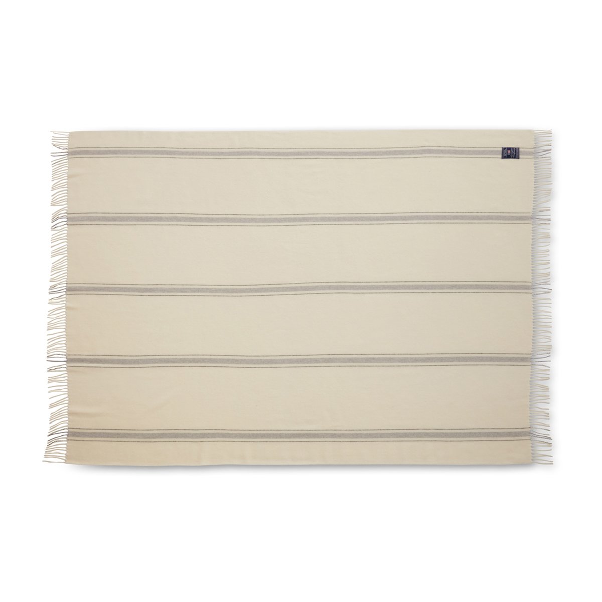 Lexington Striped Recycled -villahuopa 130 x 170 cm Offwhite-harmaa