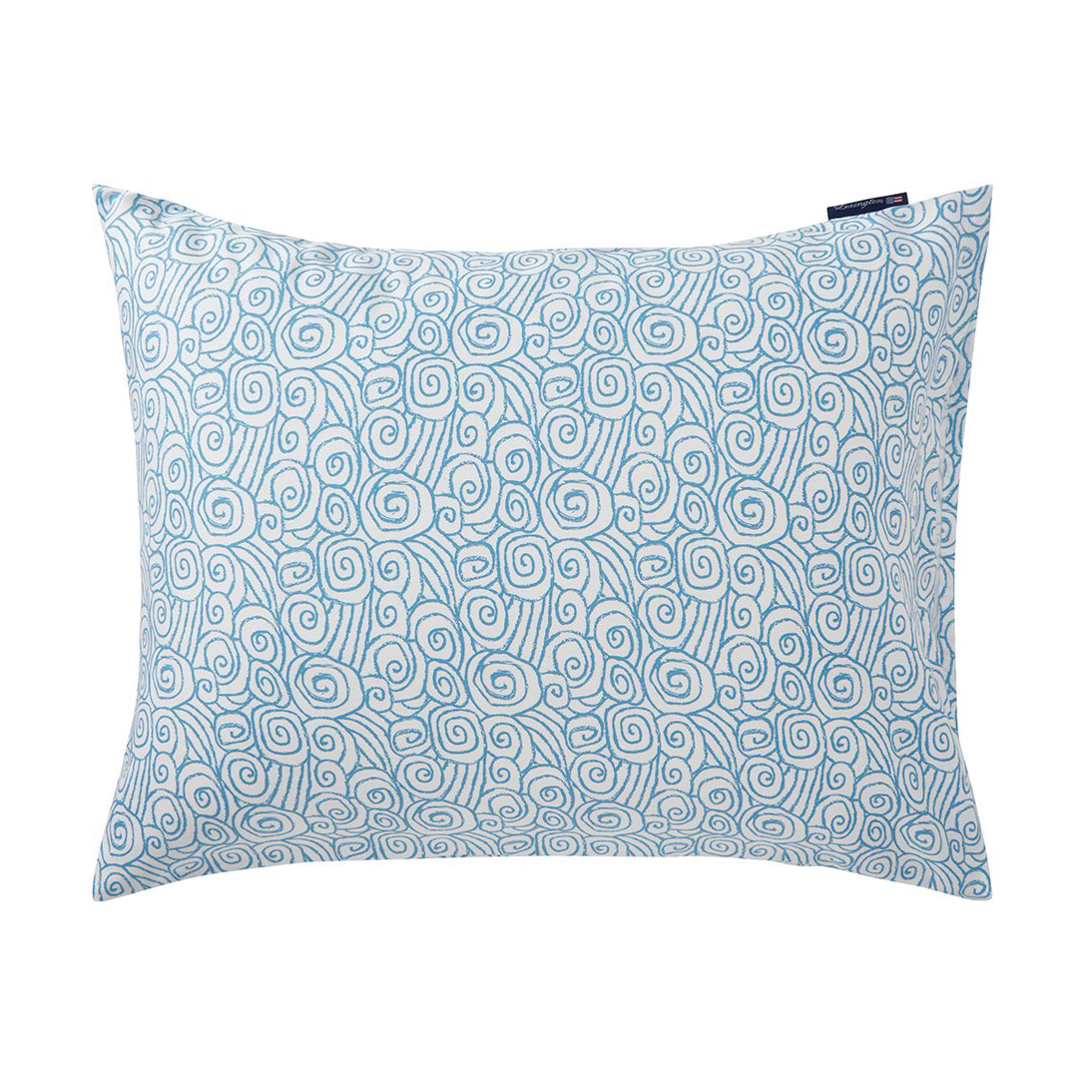 Lexington Wave Printed Cotton Sateen Tyynyliina 50×60 cm White-Blue