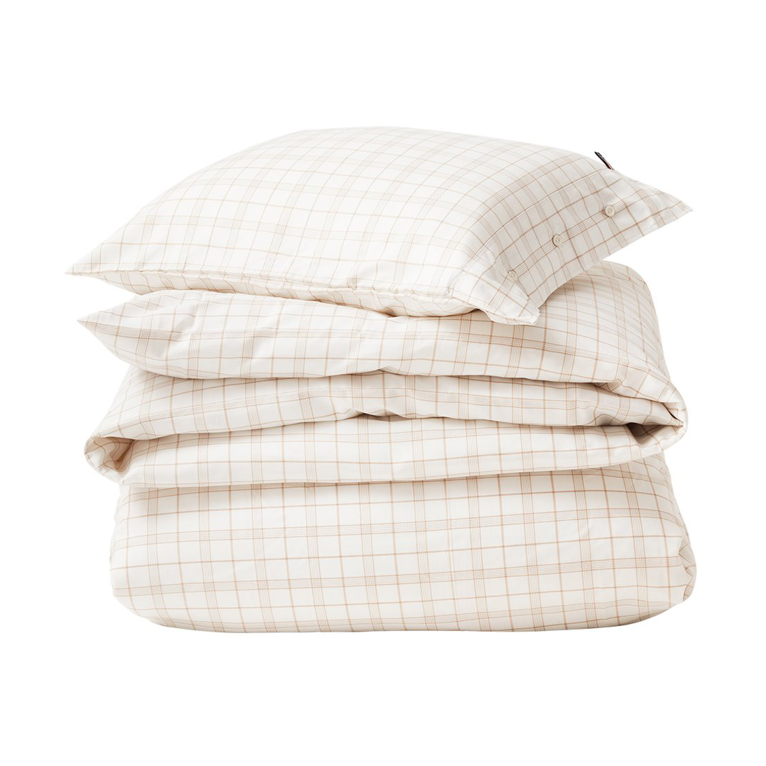 Lexington White/Beige Checked Lyocell/Cotton pussilakanasetti 50×60 cm 220×220 cm