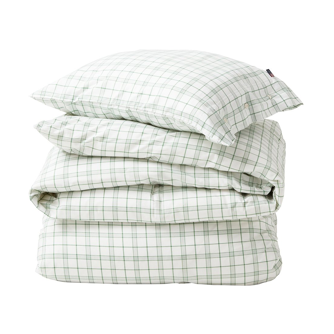 Lexington White/Green Checked Lyocell/Cotton vuodevaatesetti 50×60 cm 220×220 cm