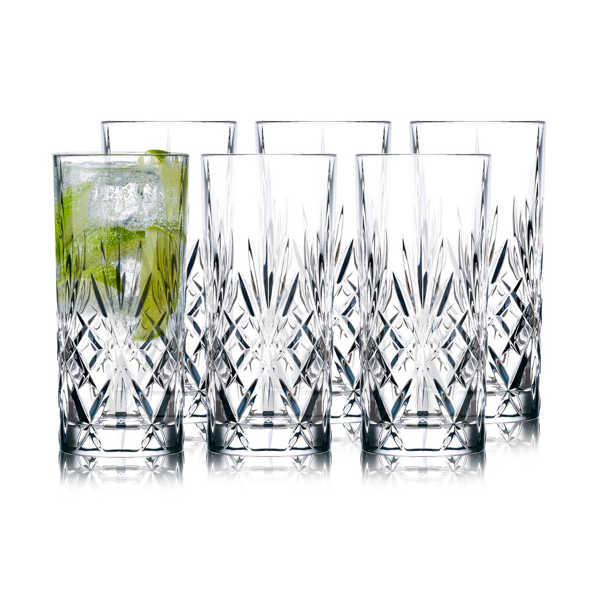 Lyngby Glas Melodia highball-lasi 36 cl 6-pakkaus Kristalli