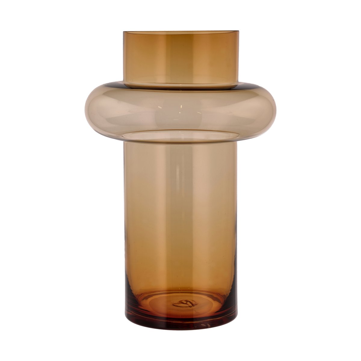 Lyngby Glas Tube maljakko lasi 40 cm Amber