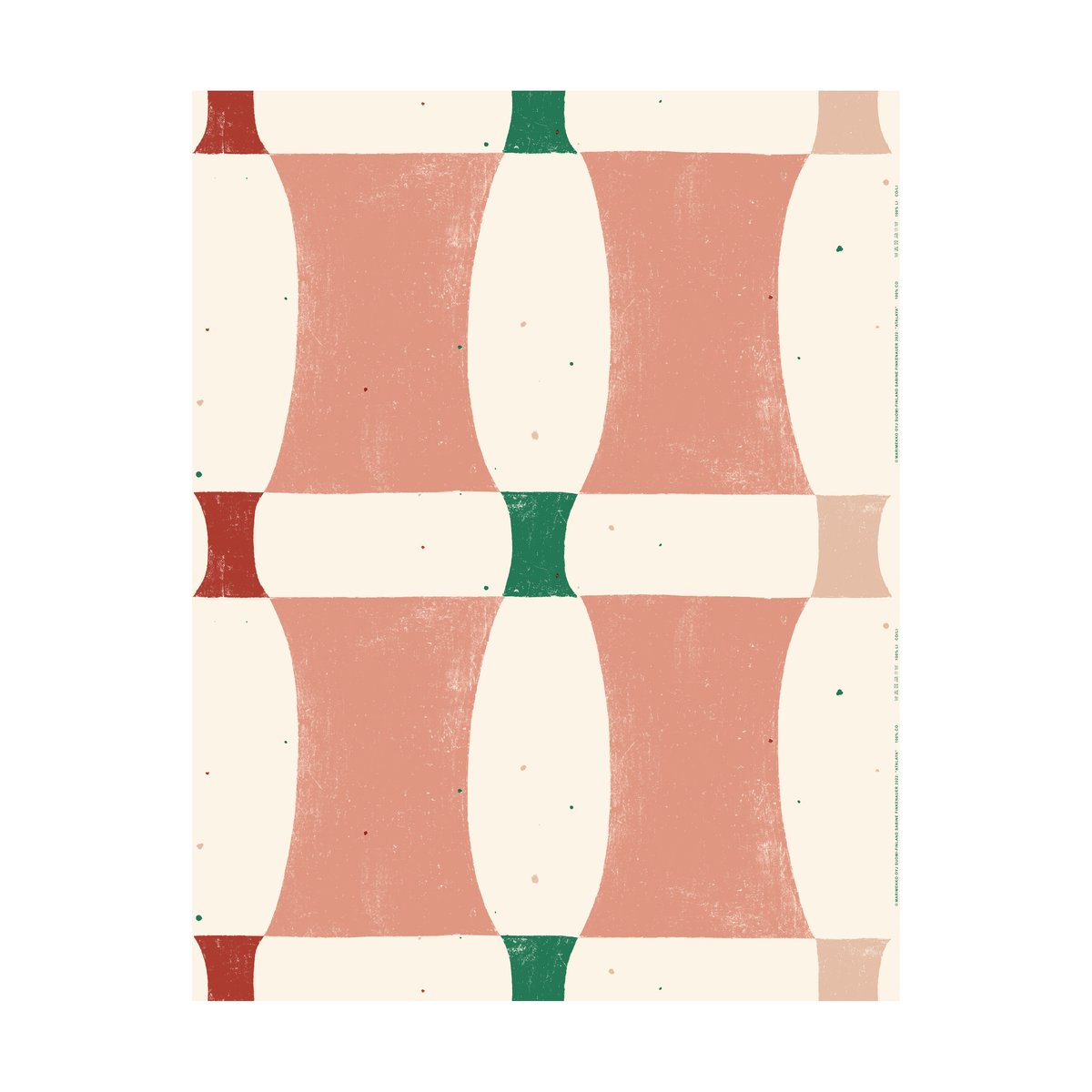 Marimekko Atalaya kangas puuvilla Cotton-peach-red