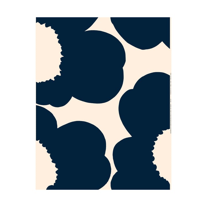 Iso Unikko kangas puuvillasatiini - Cotton-dark navy - Marimekko