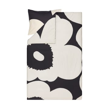 Iso Unikko pussilakana 150x210 cm - Charcoal-off white - Marimekko