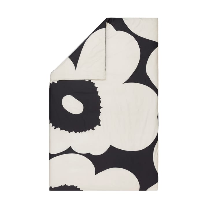 Iso Unikko pussilakana 220x240 cm - Charcoal-off white - Marimekko