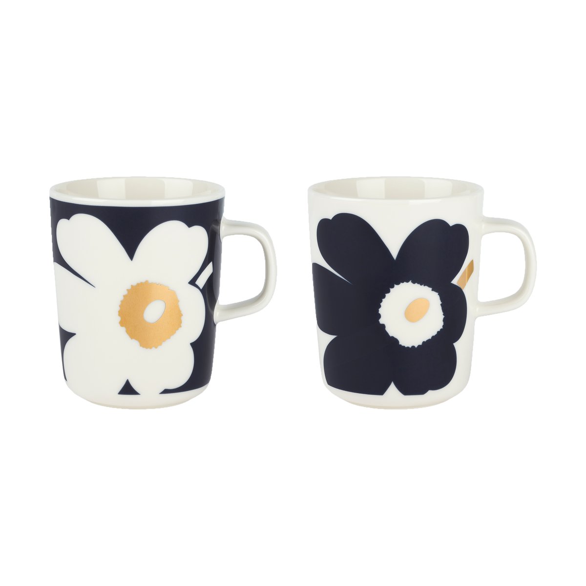 Marimekko Juhla Unikko muki 25 cl 2 kpl White-dark blue-gold