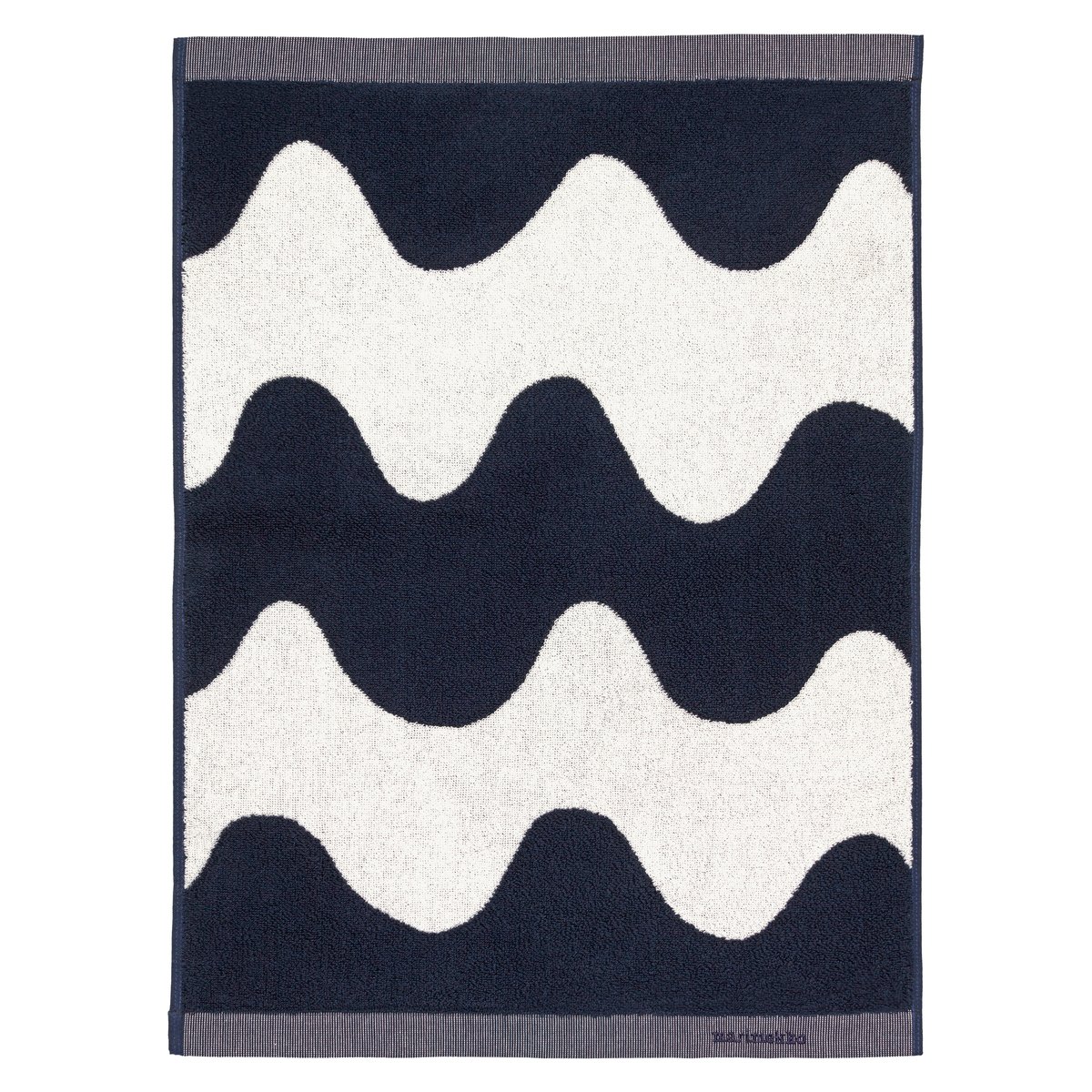 Marimekko Lokki pyyhe tummansininen-valkoinen 50×70 cm