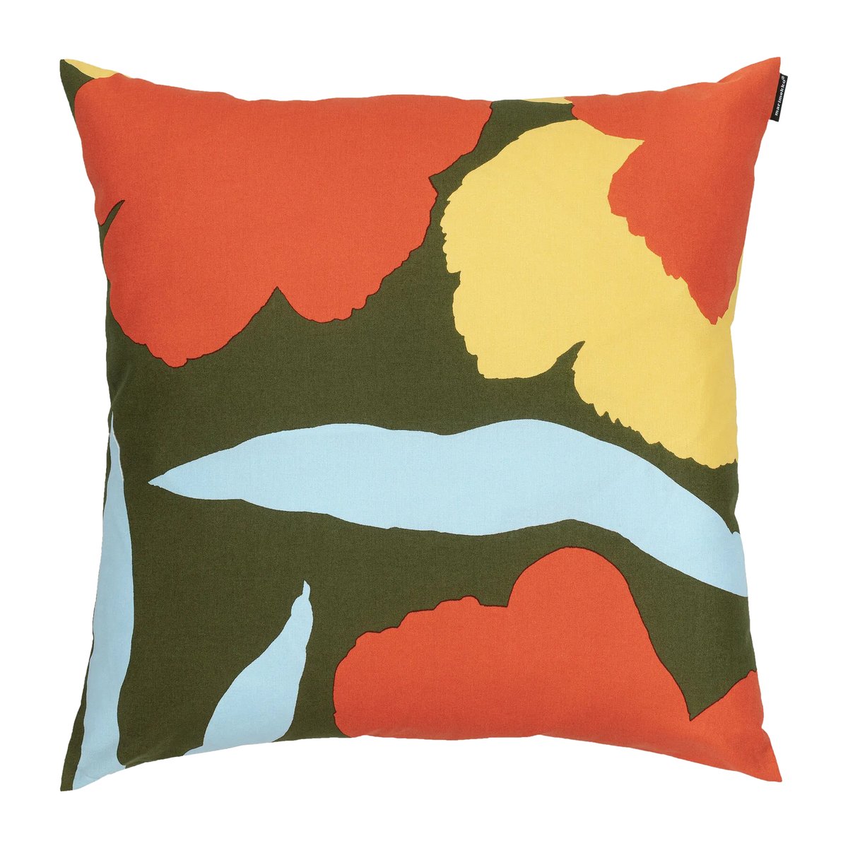 Marimekko Malvikki tyynynpäällinen 45 x 45 cm Tummanvihreä-oranssi-keltainen