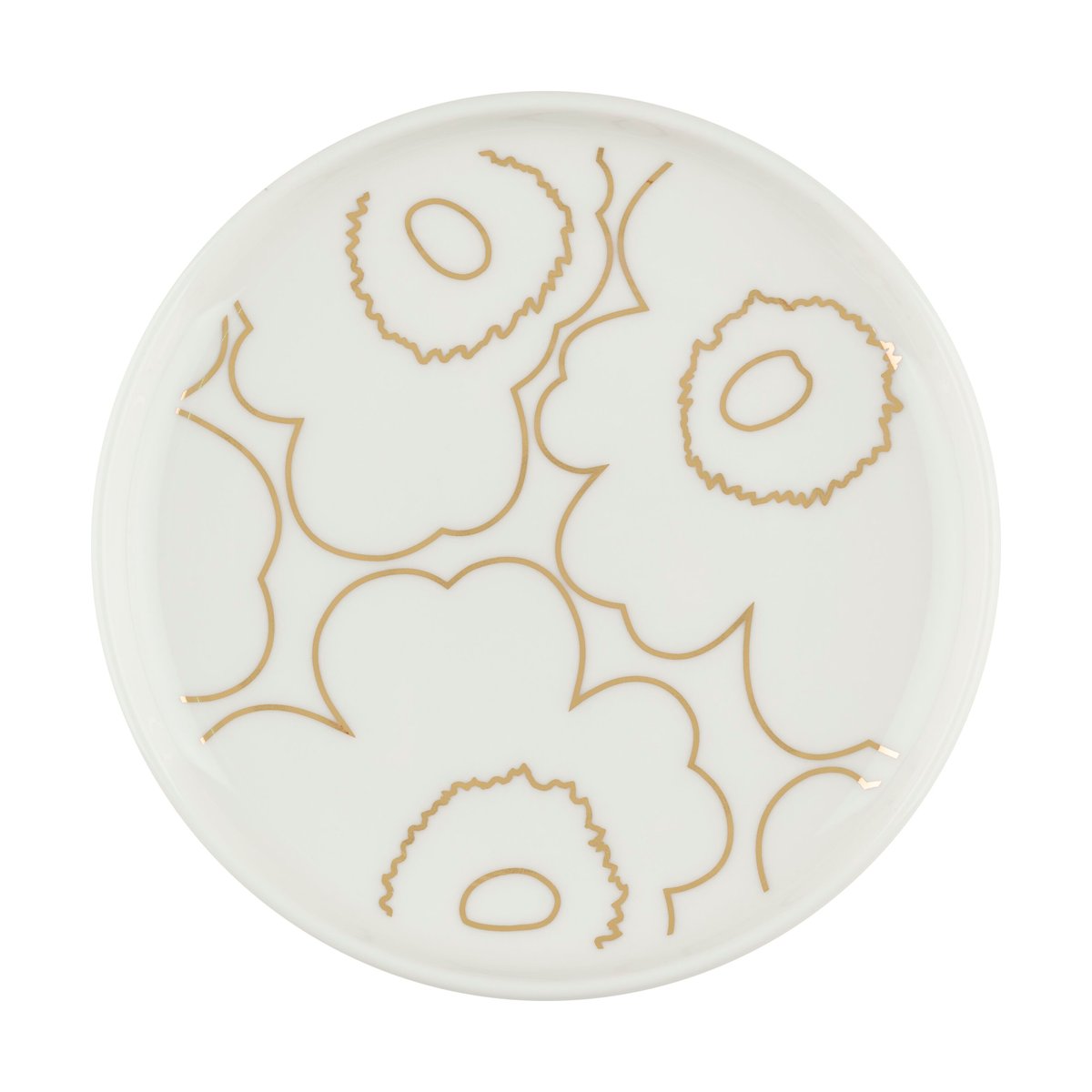 Marimekko Oiva Piirto Unikko lautanen Ø13,5 cm White-gold