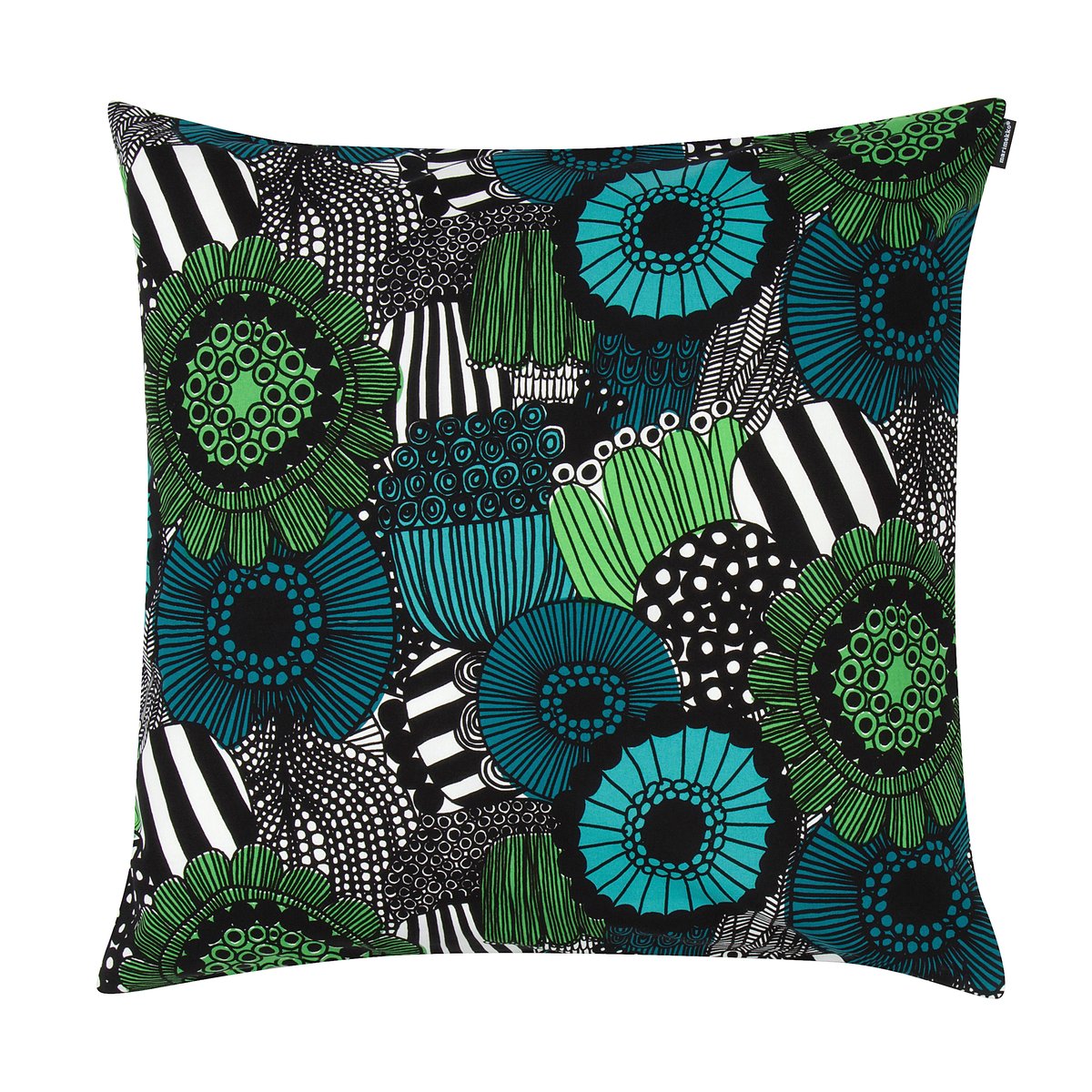 Marimekko Pieni Siirtolapuutarha tyynynpäällinen 50×50 cm vihreä-musta (Suomi 100)